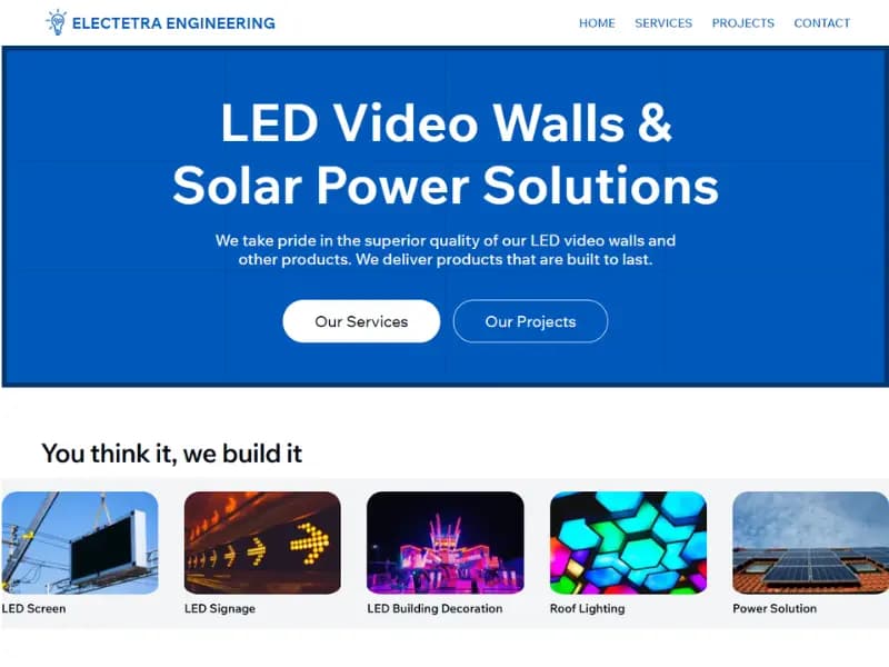 A screenshot of the Electetra project website