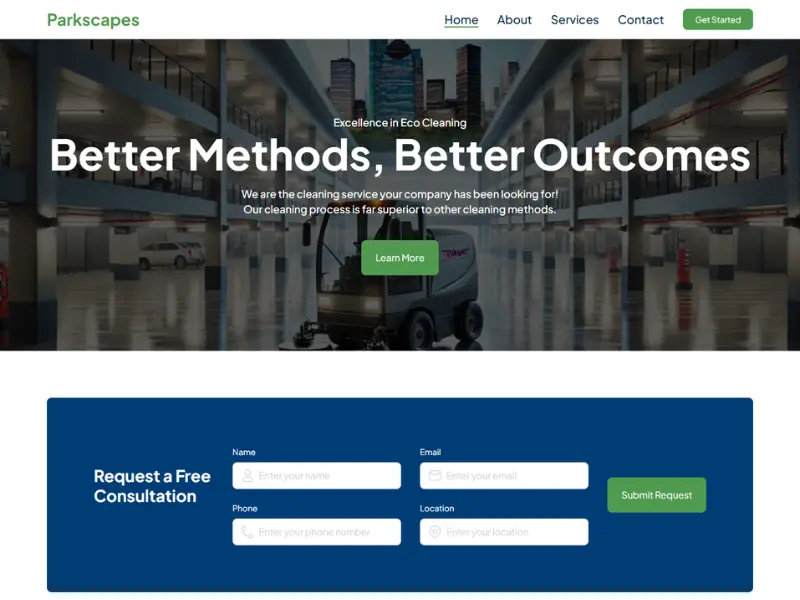 A screenshot of the Parkscapes project website