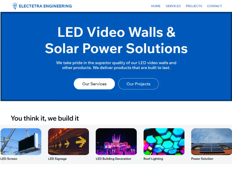 A screenshot of the Electetra project website