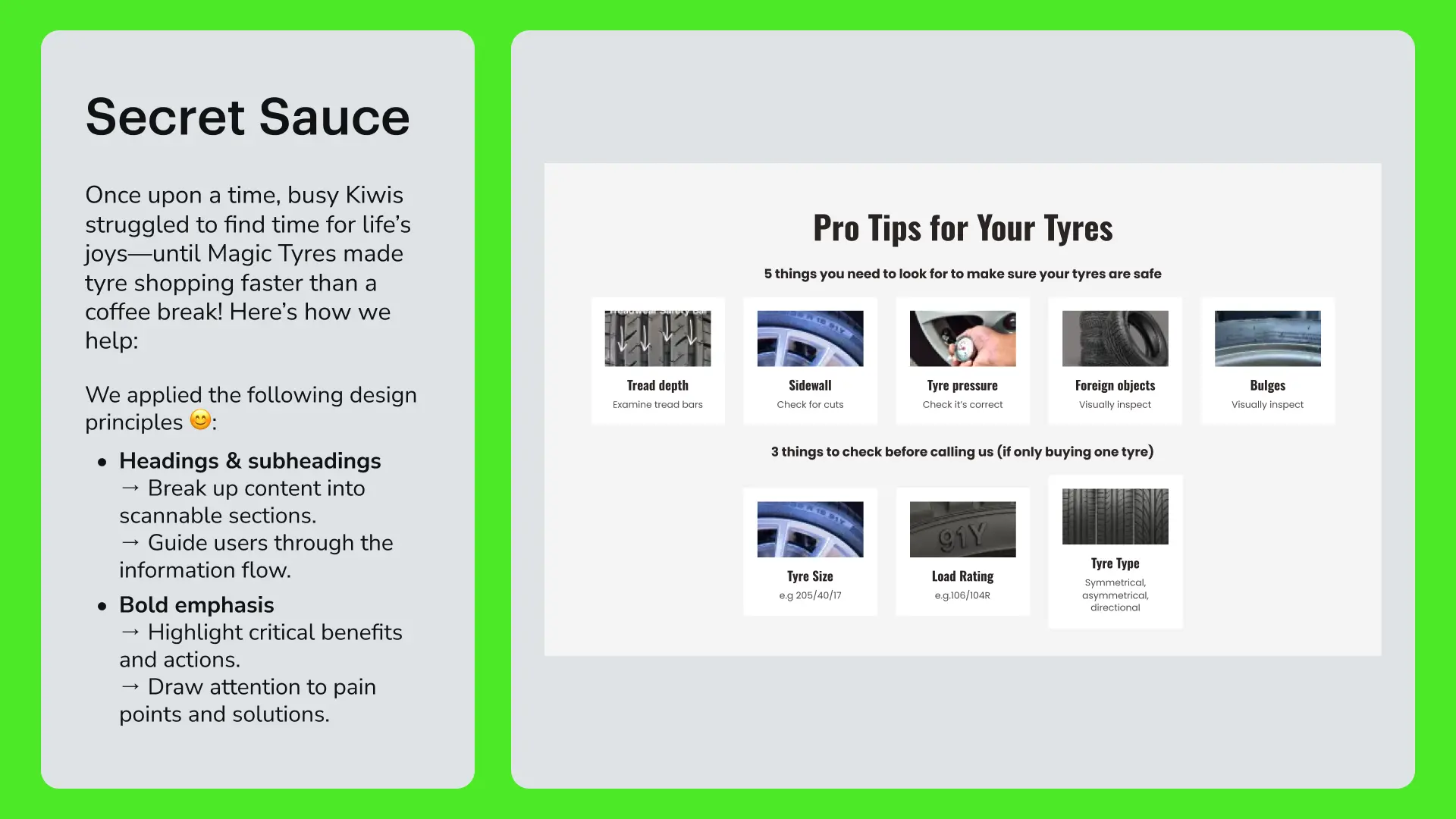 Magic Tyres case study slide