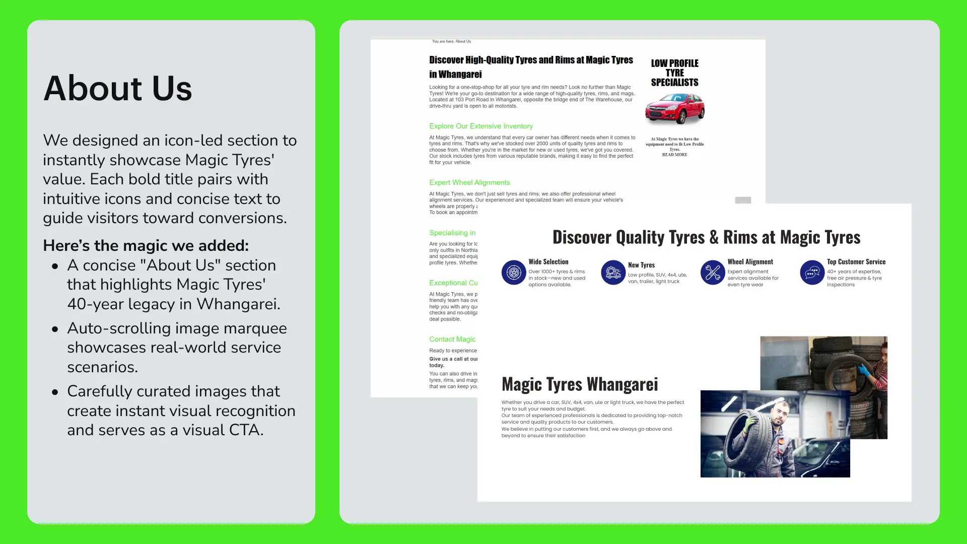 Magic Tyres case study slide